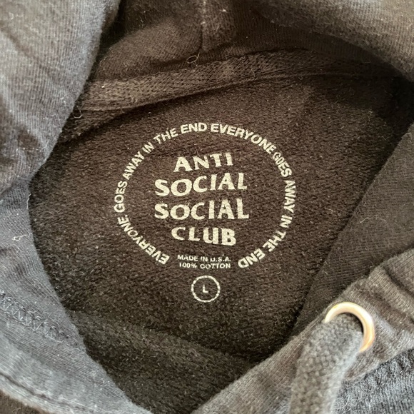 Anti Social Social Club Twisted Lightning Hoodie Black White Size Men’s Large - Picture 4 of 4